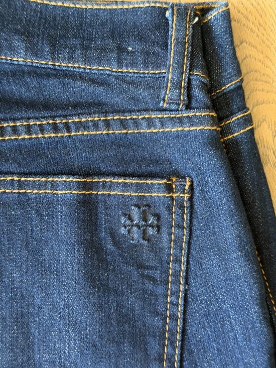 Tory Burch Women's Straight Leg Navy Blue Jeans Size: 24 - Picture 10 of 13